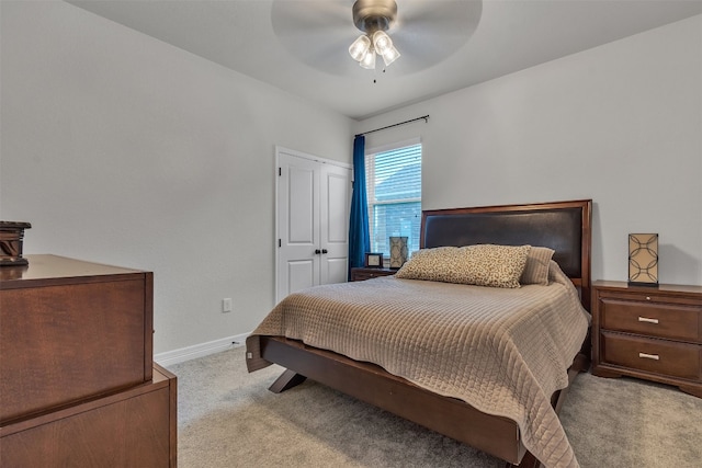 222 Overlook Trl, Copperas Cove, TX 76522 - carpeted bedroom with a closet, baseboards, and ceiling fan