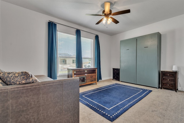 222 Overlook Trl, Copperas Cove, TX 76522 - bedroom featuring carpet flooring, ceiling fan, and baseboards
