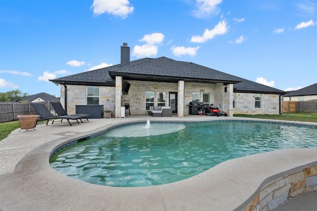 149 Metheglin Dr, Temple, TX 76502 - view of pool featuring outdoor lounge area, a patio area, and a fenced backyard