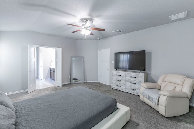 7002 Spirit Of The W Dr, Killeen, TX 76549 - carpeted bedroom with ceiling fan and lofted ceiling