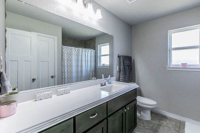 7002 Spirit Of The W Dr, Killeen, TX 76549 - full bath featuring vanity, tile patterned floors, and a shower with shower curtain