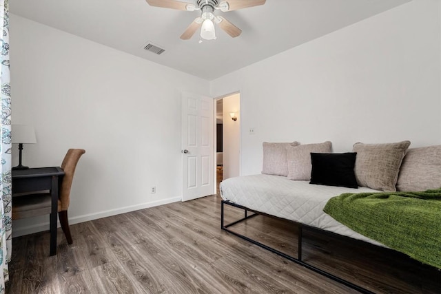 11533 Sandy Loam Trl, Austin, TX 78750 - office with ceiling fan, wood finished floors, and baseboards