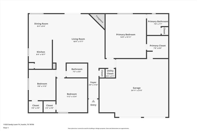 11533 Sandy Loam Trl, Austin, TX 78750 - room layout