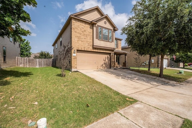 9008 Winter Haven Rd, Austin, TX 78747 - traditional home with brick siding, a garage, and driveway