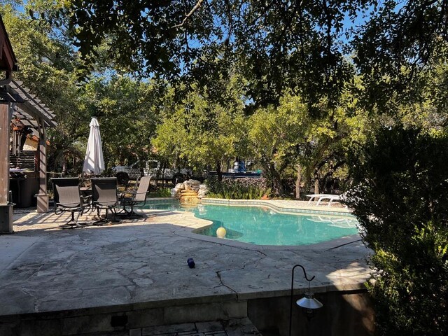319 Fawnridge St, Georgetown, TX 78628 - view of swimming pool with a patio area and view of scattered trees