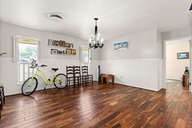 112 Skipcha Trl, Lampasas, TX 76550 - dining room with wood finished floors, a chandelier, and healthy amount of natural light