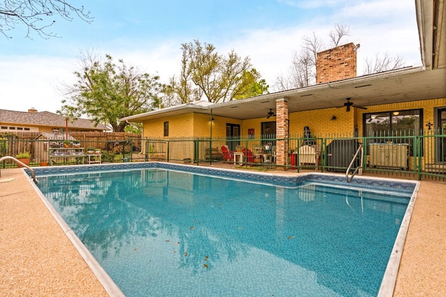 112 Skipcha Trl, Lampasas, TX 76550 - view of pool featuring a ceiling fan