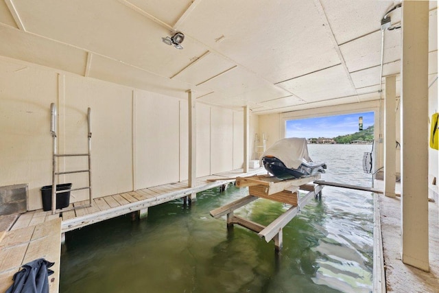403 Horseshoe Bay Blvd N, Horseshoe Bay, TX 78657 - misc room with finished concrete floors and a water view