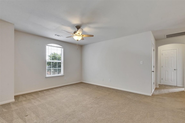 2225 Lou John St, Austin, TX 78727 - empty room with ceiling fan, light carpet, and baseboards