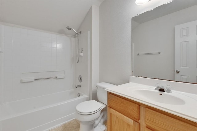2225 Lou John St, Austin, TX 78727 - bathroom featuring vanity, toilet, shower / bathtub combination, and tile patterned flooring