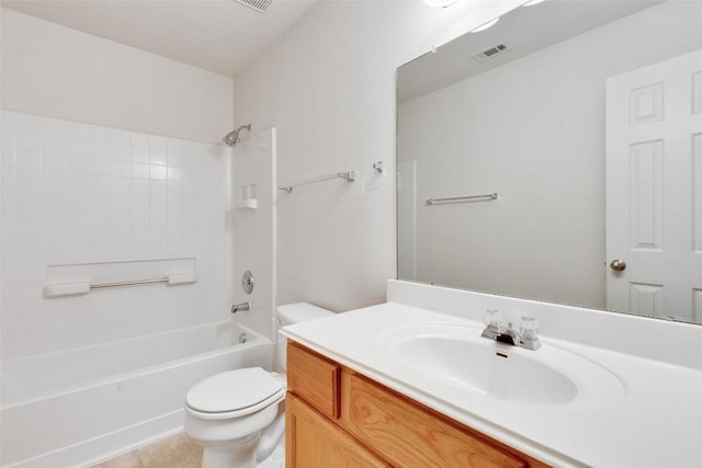 2225 Lou John St, Austin, TX 78727 - bathroom with vanity, toilet, bathtub / shower combination, and tile patterned floors
