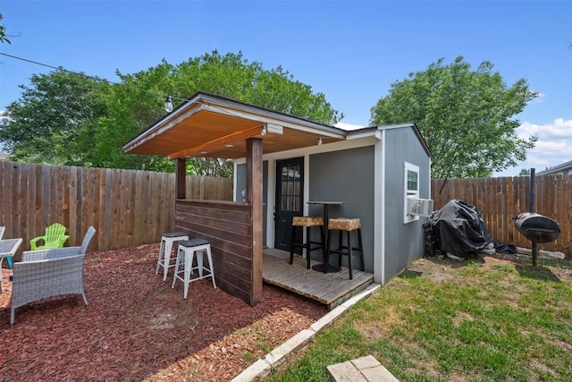 1003 Buttercup Ct, Leander, TX 78641 - fenced backyard featuring an outdoor structure
