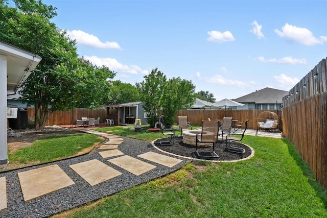 1003 Buttercup Ct, Leander, TX 78641 - view of yard with a patio area and an outdoor fire pit