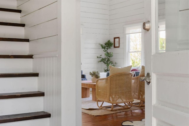 1211 E 13th St, Austin, TX 78702 - stairway featuring wood finished floors
