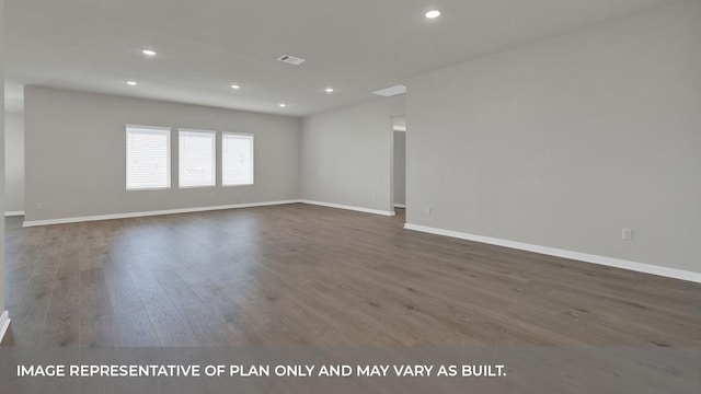 362 Barron Estate Dr, Lockhart, TX 78644 - empty room featuring wood finished floors, baseboards, and recessed lighting