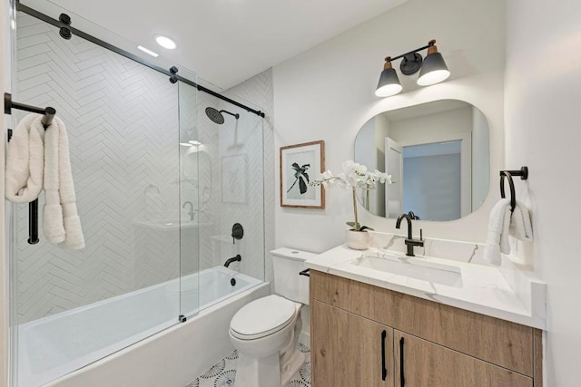 1314 Ridgemont Dr, Austin, TX 78723 - bathroom featuring vanity and shower / bath combination with glass door
