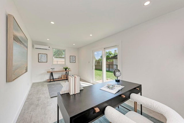 1314 Ridgemont Dr, Austin, TX 78723 - office space with a wall unit AC, wood finished floors, baseboards, and recessed lighting