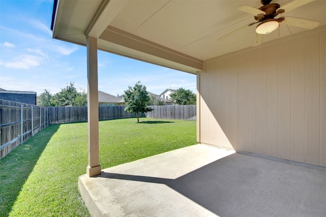 18409 Hees Ln, Pflugerville, TX 78660 - view of yard featuring ceiling fan and a patio