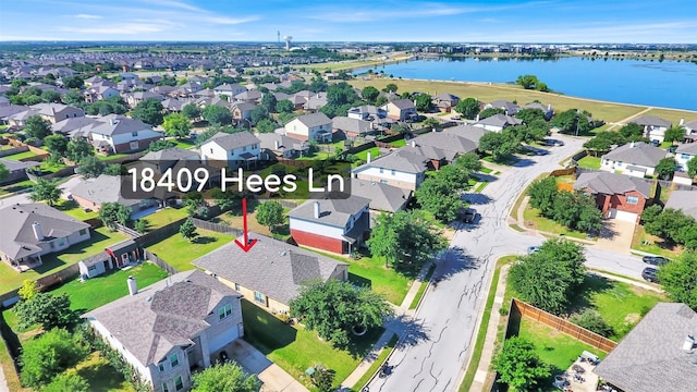 18409 Hees Ln, Pflugerville, TX 78660 - aerial perspective of suburban area featuring a large body of water