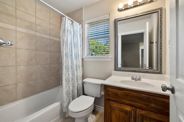 2511 Jacqueline Dr, Leander, TX 78641 - bathroom with toilet, vanity, and shower / bath combo with shower curtain