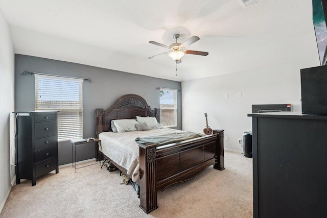 432 Druse Ln, Jarrell, TX 76537 - bedroom featuring light carpet, ceiling fan, and baseboards