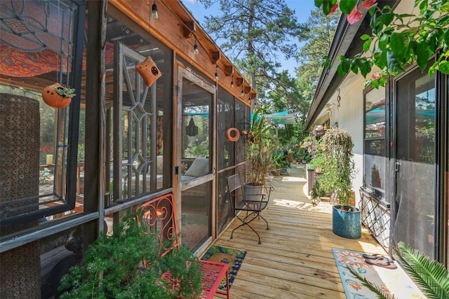 259 Akaloa Dr, Bastrop, TX 78602 - wooden terrace featuring a sunroom