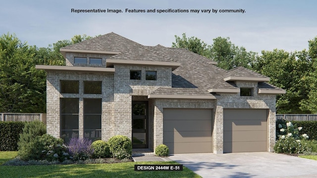 224 Spring Bluff Ln, Georgetown, TX 78628 - view of front of property with brick siding, a garage, and concrete driveway
