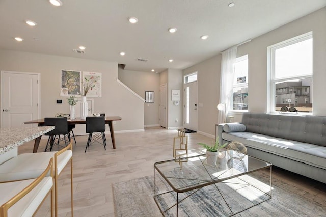 9015 Cattle Baron Path Unit 404, Austin, TX 78747 - living room with recessed lighting and baseboards