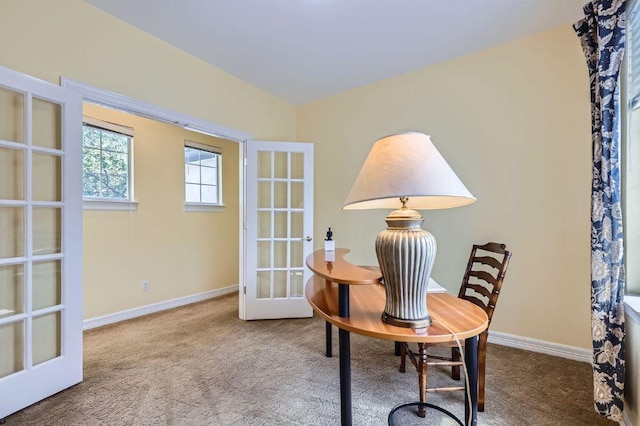 3824 Gaines Ct, Austin, TX 78735 - office area with french doors and carpet