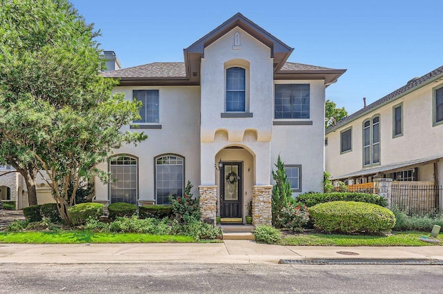 3824 Gaines Ct, Austin, TX 78735 - view of front facade featuring stucco siding and a chimney