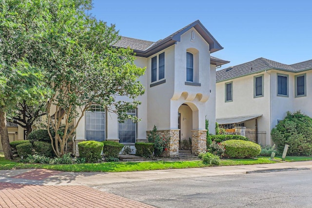 3824 Gaines Ct, Austin, TX 78735 - view of front of house featuring stucco siding and stone siding