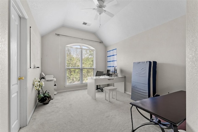 5357 Austral Loop, Austin, TX 78739 - carpeted office space featuring vaulted ceiling and ceiling fan