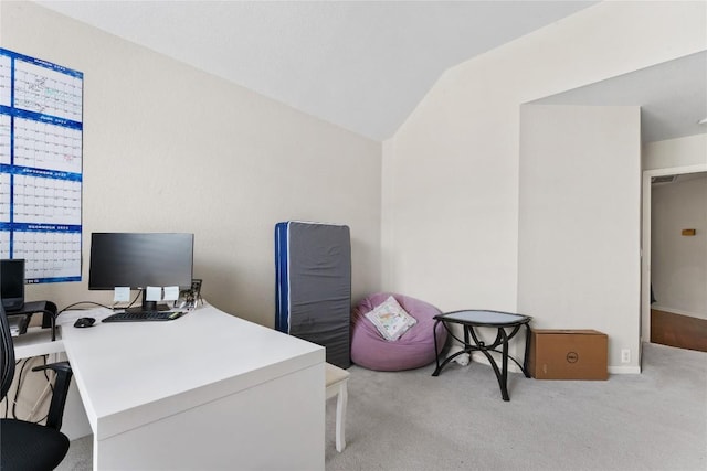 5357 Austral Loop, Austin, TX 78739 - carpeted home office featuring lofted ceiling