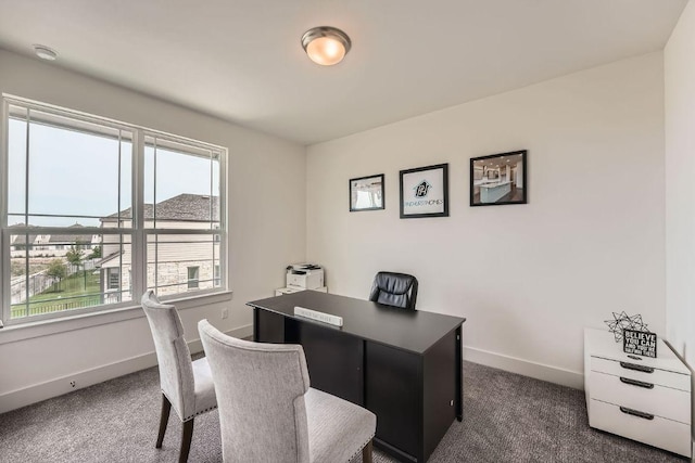 1531 N Red Bud Ln Unit 34, Round Rock, TX 78665 - office area featuring dark colored carpet and baseboards