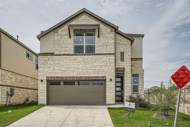 1531 N Red Bud Ln Unit 34, Round Rock, TX 78665 - french provincial home featuring stone siding, concrete driveway, and an attached garage