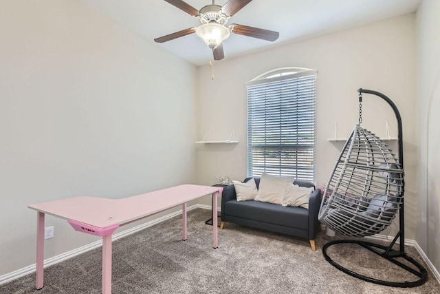 21808 Esmeralda Dr, Spicewood, TX 78669 - carpeted office with a ceiling fan and baseboards