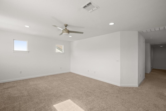10208 Criswell Rd, Austin, TX 78754 - carpeted empty room featuring a ceiling fan and recessed lighting