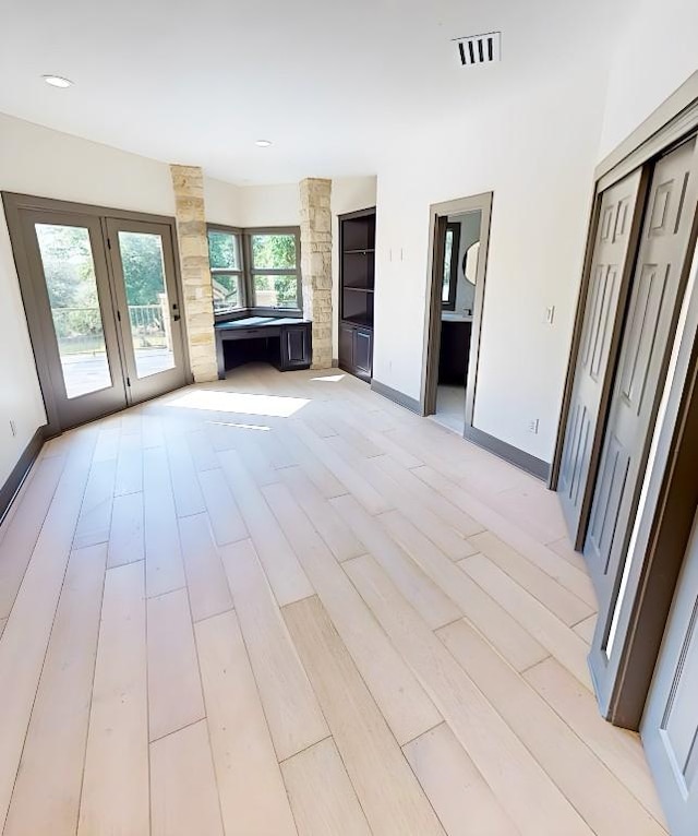 2700 Marina Shores Dr, Spicewood, TX 78669 - interior space with light wood-type flooring, french doors, billiards, baseboards, and recessed lighting