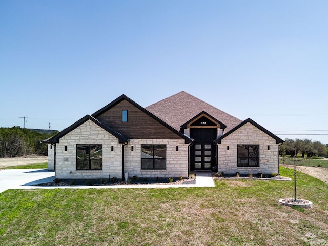 4374 Tall Rdg, Kempner, TX 76539 - view of front of home featuring stone siding and a front lawn
