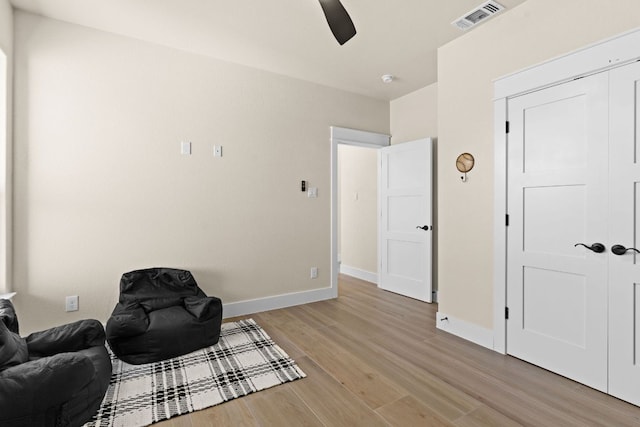 4374 Tall Rdg, Kempner, TX 76539 - living area with light wood-style flooring, baseboards, and a ceiling fan
