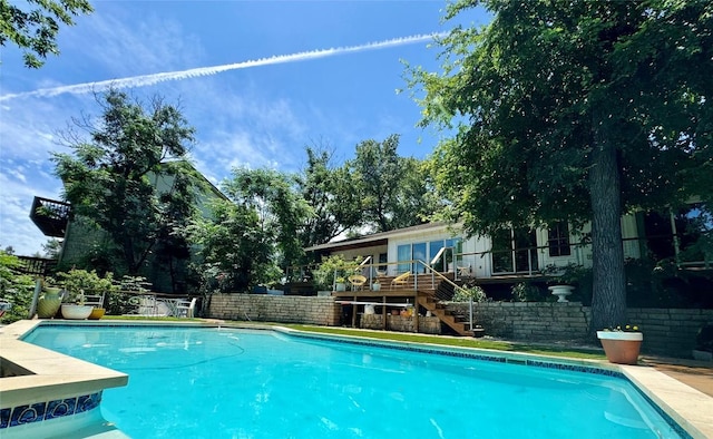 2419 Trail Of The Madrones, Austin, TX 78746 - swimming pool with stairway and a deck