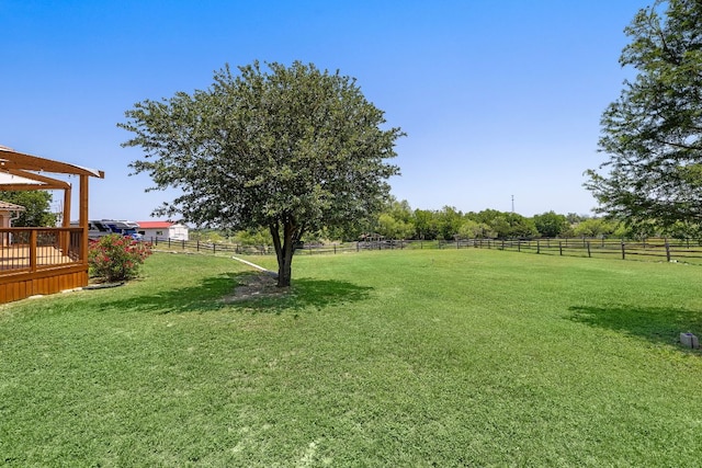 17308 Saint Therese Rd, Manor, TX 78653 - view of yard with a wooden deck and a rural view