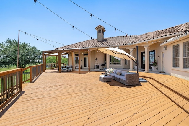 17308 Saint Therese Rd, Manor, TX 78653 - deck with outdoor lounge area