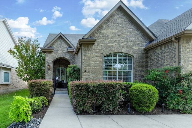 114 Fred Couples Dr, Round Rock, TX 78664 - view of front of house with stone siding, brick siding, and roof with shingles