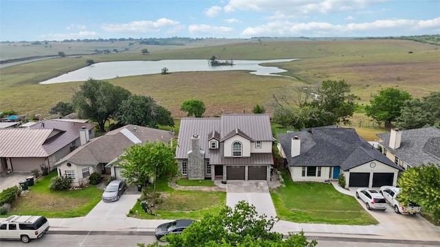 1145 Lago Vista St, San Marcos, TX 78666 - aerial perspective of suburban area with a large body of water