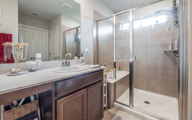1678 Woodlands Dr, Kyle, TX 78640 - bathroom with vanity and a stall shower