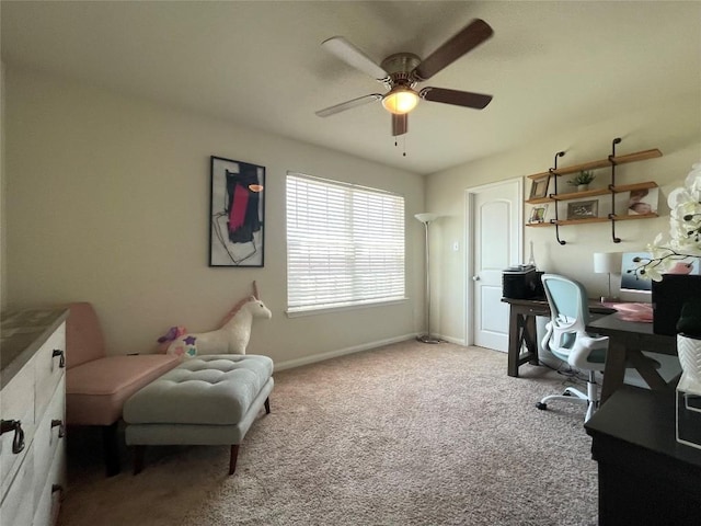19900 Hubert R Humphrey Rd, Manor, TX 78653 - carpeted office featuring ceiling fan and baseboards