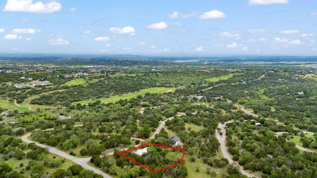 1603 Purple Sage, Horseshoe Bay, TX 78657 - aerial view of property and surrounding area with property parcel outlined