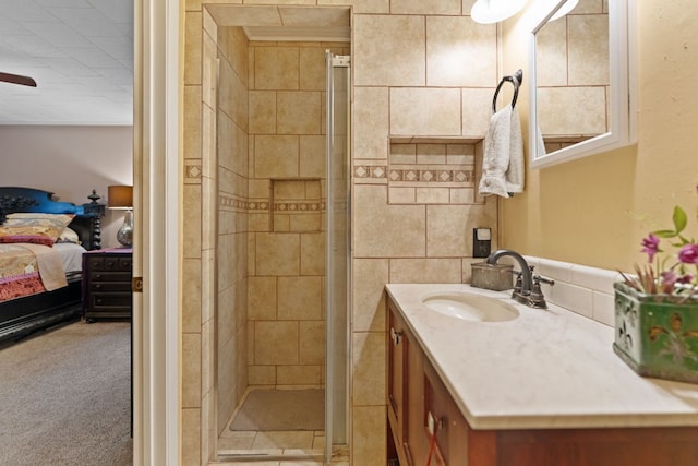 1603 Purple Sage, Horseshoe Bay, TX 78657 - bathroom featuring ensuite bath, vanity, and a shower stall