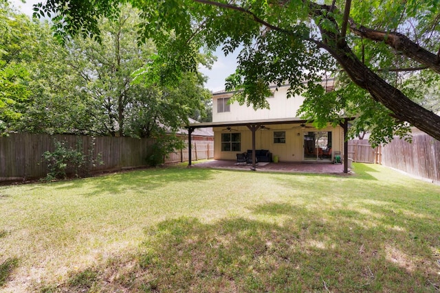 9325 Linkmeadow Dr, Austin, TX 78748 - view of yard featuring ceiling fan and a patio area